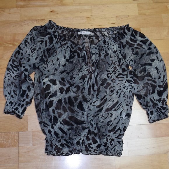 DEREK HEART Women's JRS Sz S Chiffon BLOUSE Shirt - Picture 1 of 5